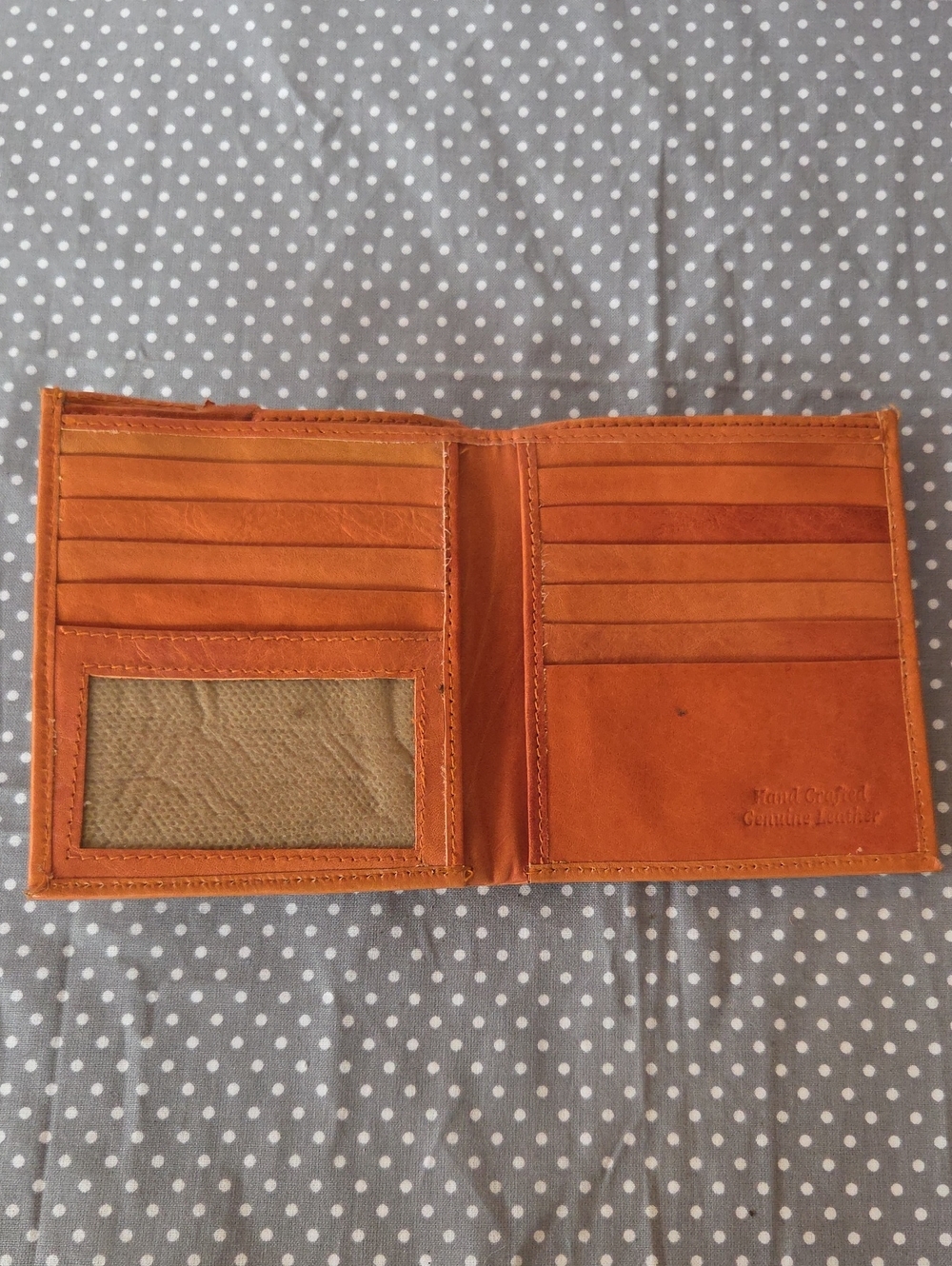 Genuine Leather Men's Bifold Wallet in Tan